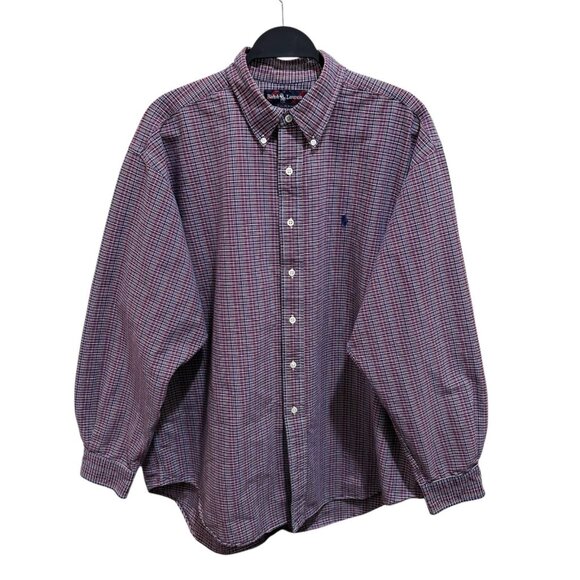 Ralph Lauren Blake VINTAGE Mens Size XL‎ Cotton Flannel Long Sleeve Button Shirt - Picture 1 of 6